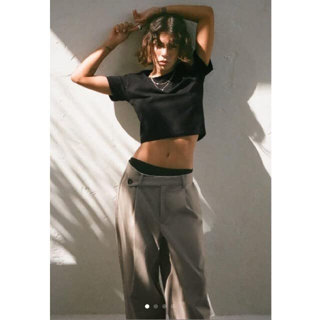 Amazon.co.jp: ZARA アシンメトリーウエスト フルレングスパンツ